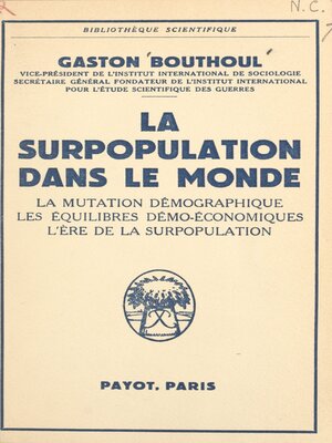 cover image of La surpopulation dans le monde